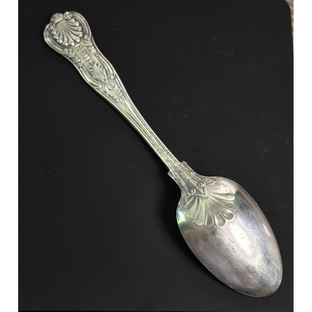 USN US NAVY Kings Pattern Soup Spoon 7 1/4" Int'l. Silver anchor - Picture 2 of 8